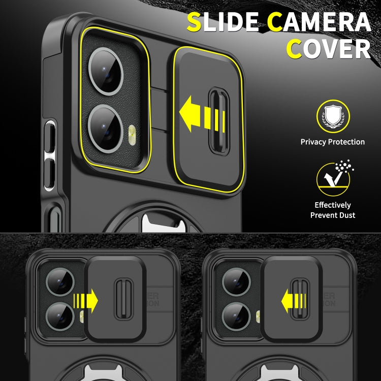 For Motorola Moto G 5G 2024 Sliding Camshield Ring Holder Phone Case(Black) - Motorola Cases by PMC Jewellery | Online Shopping South Africa | PMC Jewellery | Buy Now Pay Later Mobicred