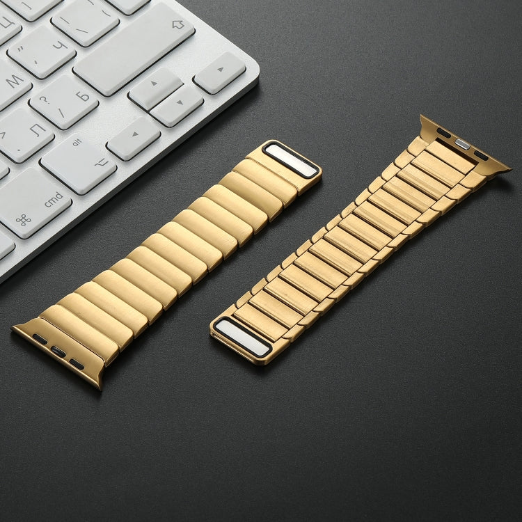 For Apple Watch Series 7 45mm Single Bead Magnetic Stainless Steel Watch Band(Gold) - free shipping - PMc TechLife - Order now!