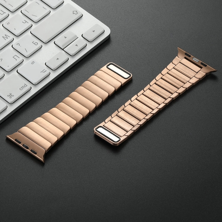 For Apple Watch Series 6 44mm Single Bead Magnetic Stainless Steel Watch Band(Rose Gold) - free shipping - PMc TechLife - Order now!