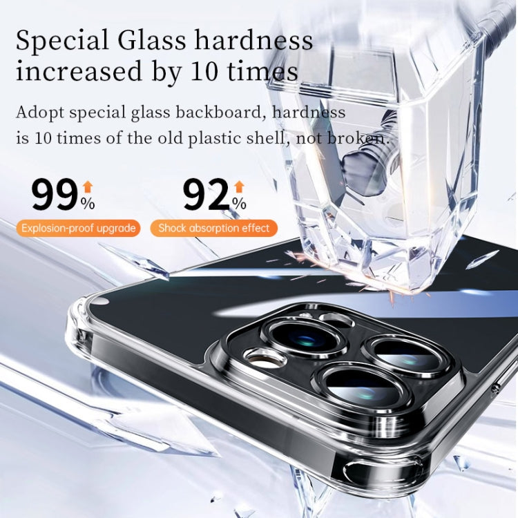 For iPhone 16 Pro SULADA TPU Frame Tempered Glass Transparent Phone Case(White) - free shipping - PMC Jewellery - Order now!