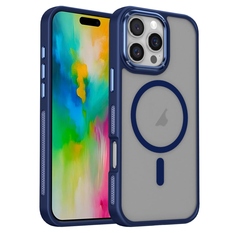 For iPhone 16 Pro Breathable Skin Feel Frosted MagSafe Magnetic Phone Case(Dark Blue) - free shipping - PMC Jewellery - Order now!