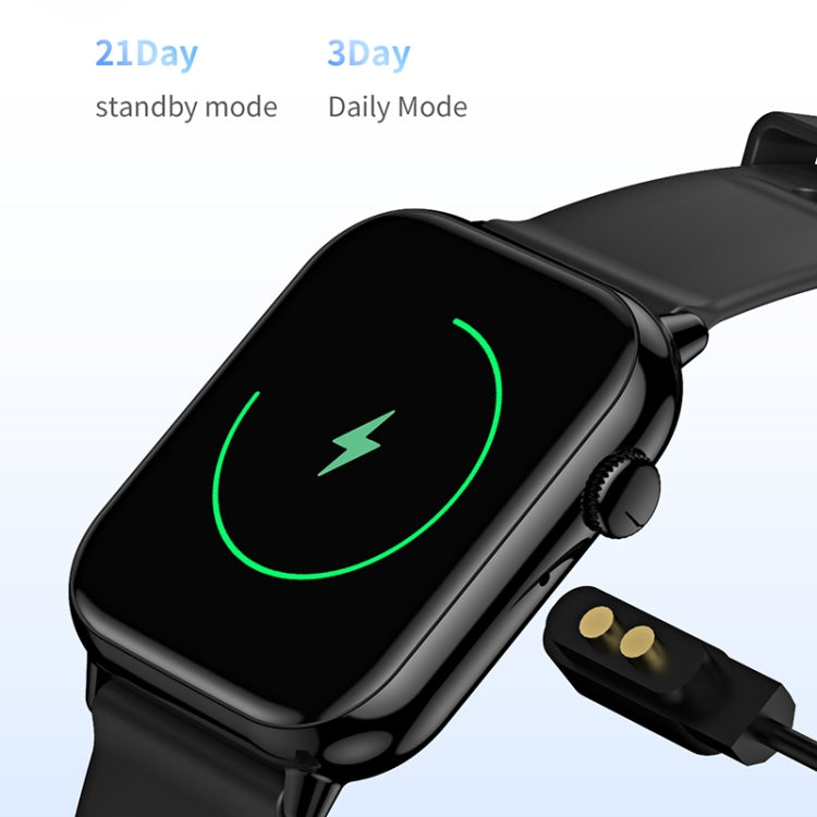 HD15 1.75 inch Silicone Strap IP68 Waterproof Smart Watch, Support Sedentary Reminder / Sleep Monitoring(Black) - Smart Watches by PMC TechLife | Online Shopping South Africa | PMC TechLife | Buy Now Pay Later Mobicred