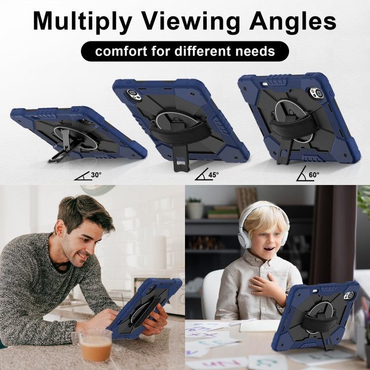 For Huawei MatePad Air 12 2024 Contrast Color Robot Silicone Hybrid PC Tablet Case(Navy Black) - Huawei by PMC Jewellery | Online Shopping South Africa | PMC Jewellery | Buy Now Pay Later Mobicred