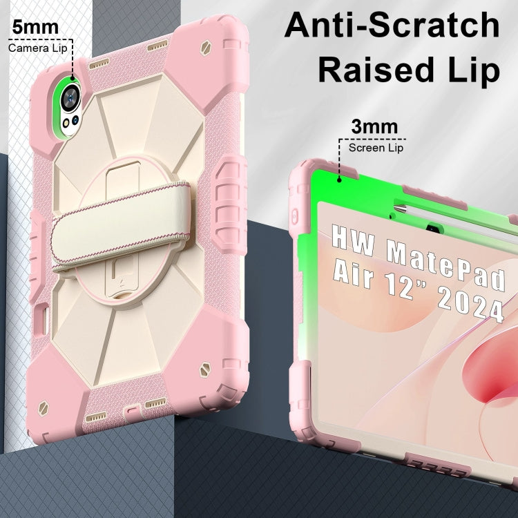 For Huawei MatePad Air 12 2024 Contrast Color Robot Silicone Hybrid PC Tablet Case(Rose Gold Beige) - free shipping - PMC TechLife - Order now!