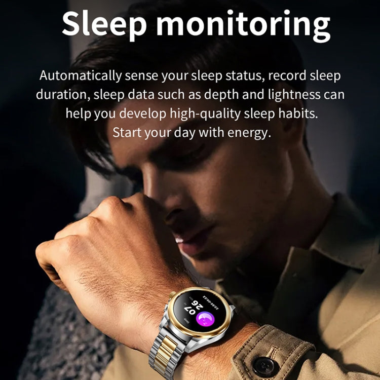 KC83 1.43 inch 1ATM Waterproof Smart Watch, Support Sedentary Reminder / Sleep Monitoring(Silver Steel Strap + Blue Leather Strap) - Smart Watches by PMC TechLife | Online Shopping South Africa | PMC TechLife | Buy Now Pay Later Mobicred