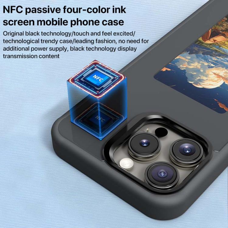 For iPhone 16 Plus Four-Color E-ink Screen NFC DIY Phone Case(Grey) - free shipping - PMC Jewellery - Order now!