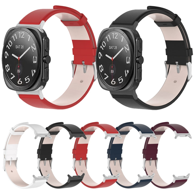 For Samsung Galaxy Watch Ultra 47mm Stainless Steel Silver Buckle Leather Watch Band(Black) - free shipping - PMC TechLife - Order now!