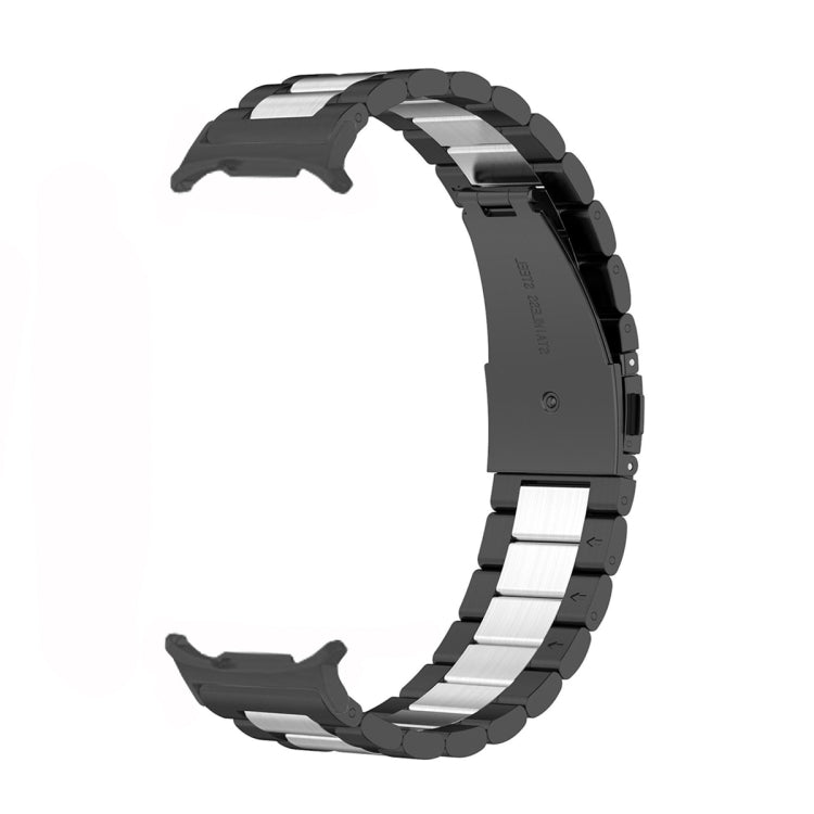 For Samsung Galaxy Watch Ultra 47mm Three Beads Stainless Steel Watch Band(Black Silver Black) - free shipping - PMC TechLife - Order now!