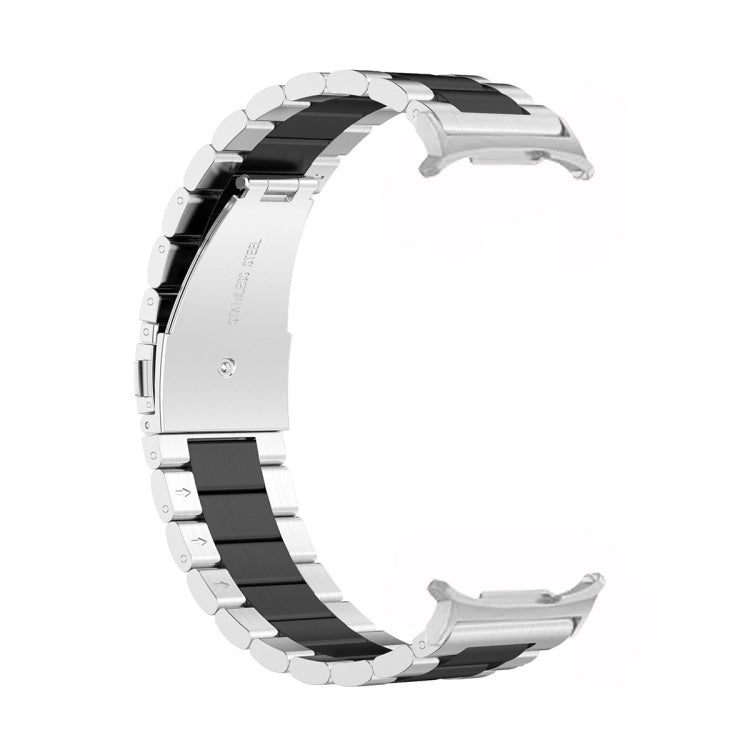 For Samsung Galaxy Watch Ultra 47mm Three Beads Stainless Steel Watch Band(Silver Black Silver) - free shipping - PMC TechLife - Order now!