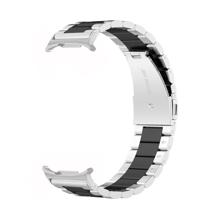 For Samsung Galaxy Watch Ultra 47mm Three Beads Stainless Steel Watch Band(Silver Black Silver) - free shipping - PMC TechLife - Order now!