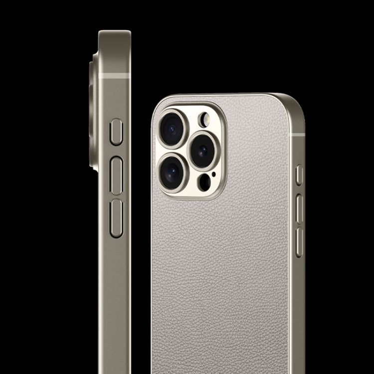 For iPhone 16 GKK Metal Paint Skin Feel Leather Full Coverage Phone Case(Titanium Grey) - free shipping - PMC Jewellery - Order now!