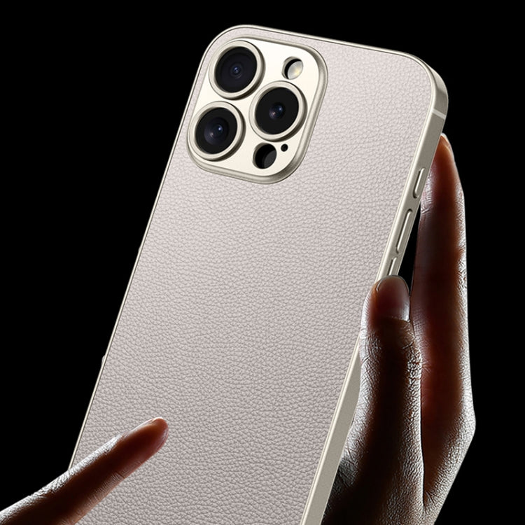 For iPhone 16 GKK Metal Paint Skin Feel Leather Full Coverage Phone Case(Titanium Grey) - free shipping - PMC Jewellery - Order now!