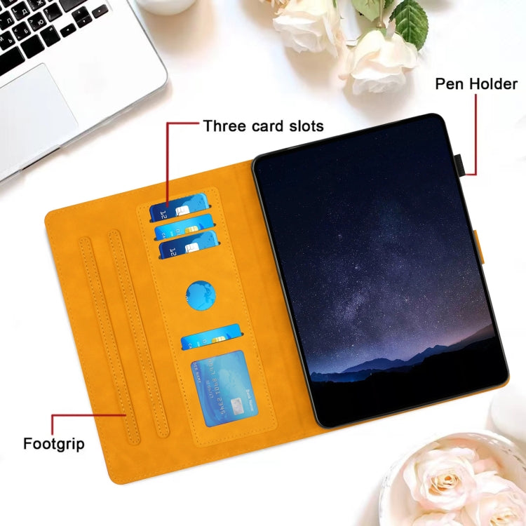 For Lenovo Tab M11 / Xiaoxin Pad 2024 Honeycomb Embossed Leather Smart Tablet Case(Yellow) - Lenovo by PMC Jewellery | Online Shopping South Africa | PMC Jewellery | Buy Now Pay Later Mobicred