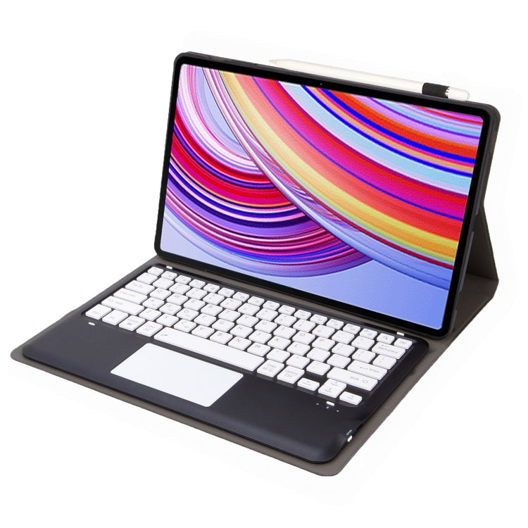 For Xiaomi Redmi Pad Pro 12.1 A0N11-A Detachable Bluetooth Keyboard TPU Lambskin Leather Tablet Case with Touchpad(Black White) - Xiaomi Keyboard by PMC Jewellery | Online Shopping South Africa | PMC Jewellery | Buy Now Pay Later Mobicred