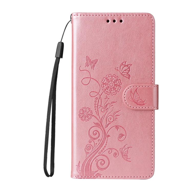 For iPhone 16e Embossed Butterfly Flowers Leather Phone Case(Rose Gold) - free shipping - PMC TechLife - Order now!