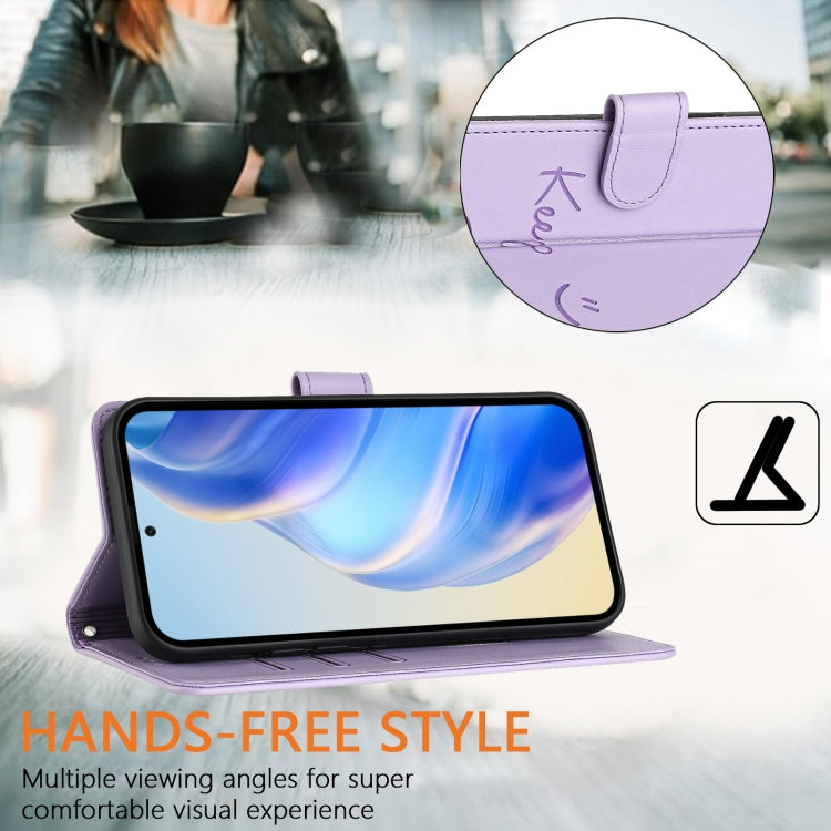 For Ulefone Note 14 Smile Embossing RFID Leather Phone Case(Light Purple) - Ulefone Cases by PMC Jewellery | Online Shopping South Africa | PMC Jewellery | Buy Now Pay Later Mobicred