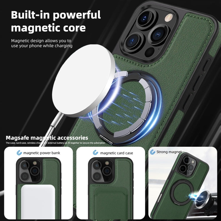 For iPhone 16 Plus Yashi 360 Degree Rotating MagSafe Holder Phone Case(Dark Green) - free shipping - PMC Jewellery - Order now!