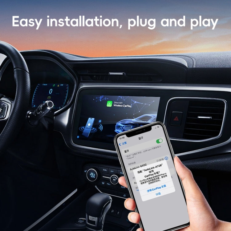 USB, USB-C / Type-C Wired to Wireless Car CarPlay Box Adapter for iPhone(Black) - free shipping - PMC Jewellery - Order now!