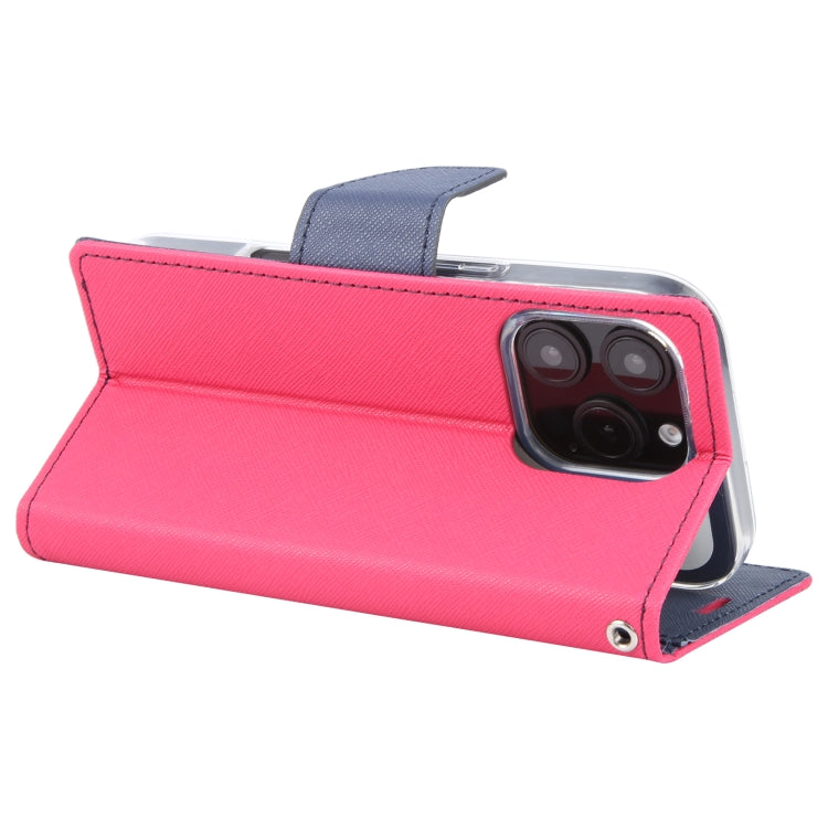 For iPhone 16 Pro GOOSPERY FANCY DIARY Cross Texture Leather Phone Case(Rose Red) - free shipping - PMC Jewellery - Order now!