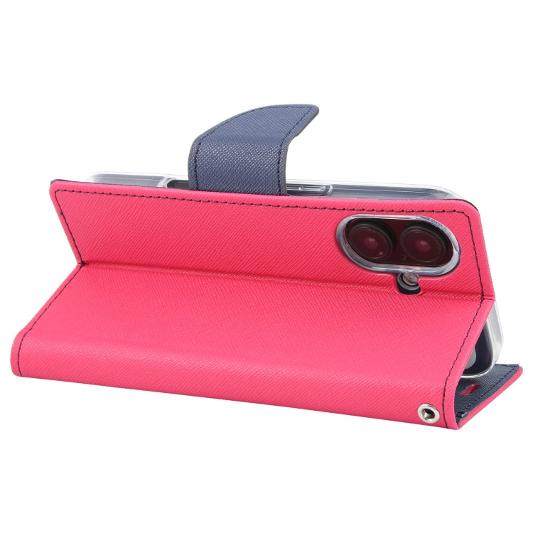 For iPhone 16 GOOSPERY FANCY DIARY Cross Texture Leather Phone Case(Rose Red) - free shipping - PMC Jewellery - Order now!