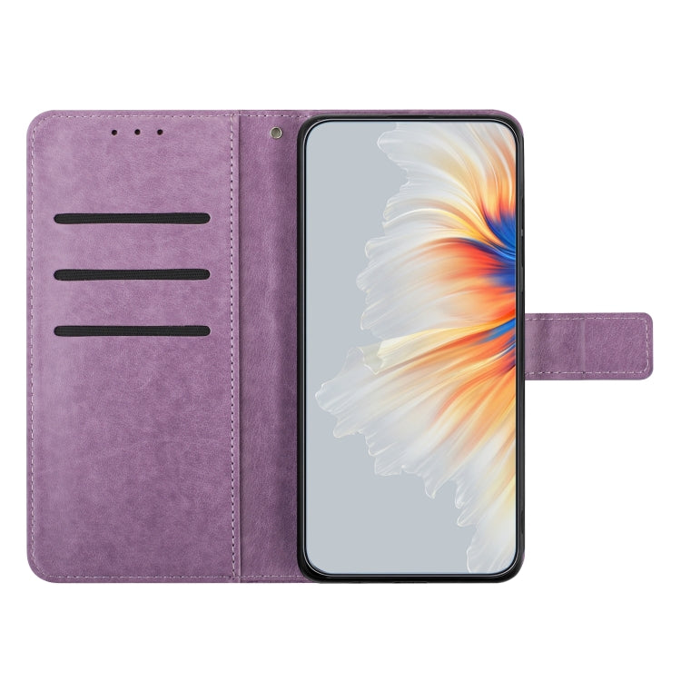 For Motorola Moto G Play 2024 Flower Embossed Leather Phone Case(Purple) - Motorola Cases by PMC Jewellery | Online Shopping South Africa | PMC Jewellery | Buy Now Pay Later Mobicred