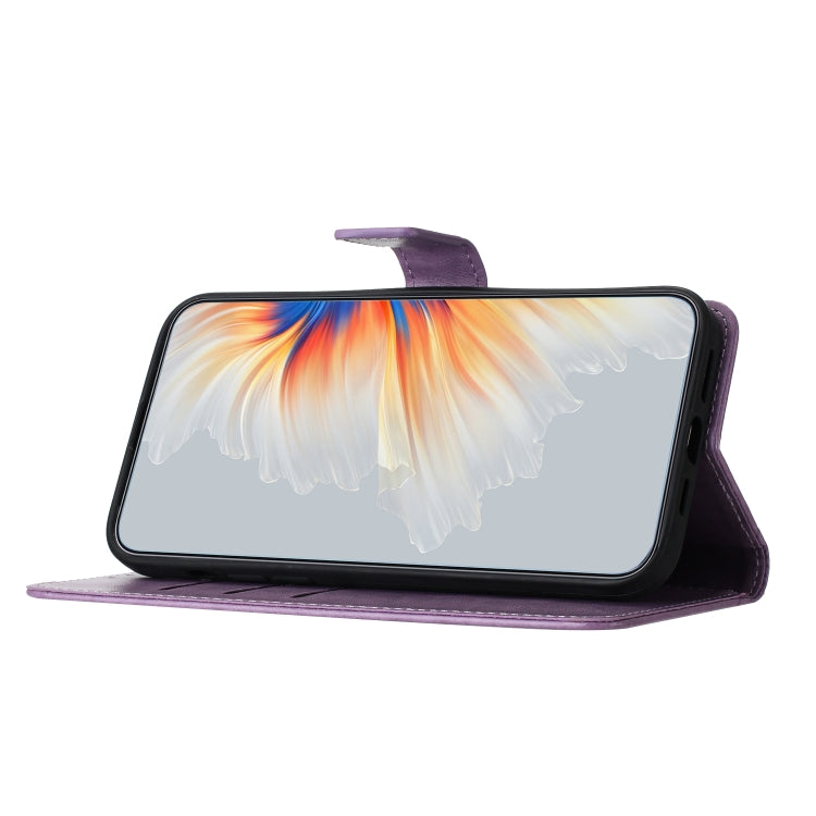For Motorola Moto G Play 2024 Flower Embossed Leather Phone Case(Purple) - Motorola Cases by PMC Jewellery | Online Shopping South Africa | PMC Jewellery | Buy Now Pay Later Mobicred