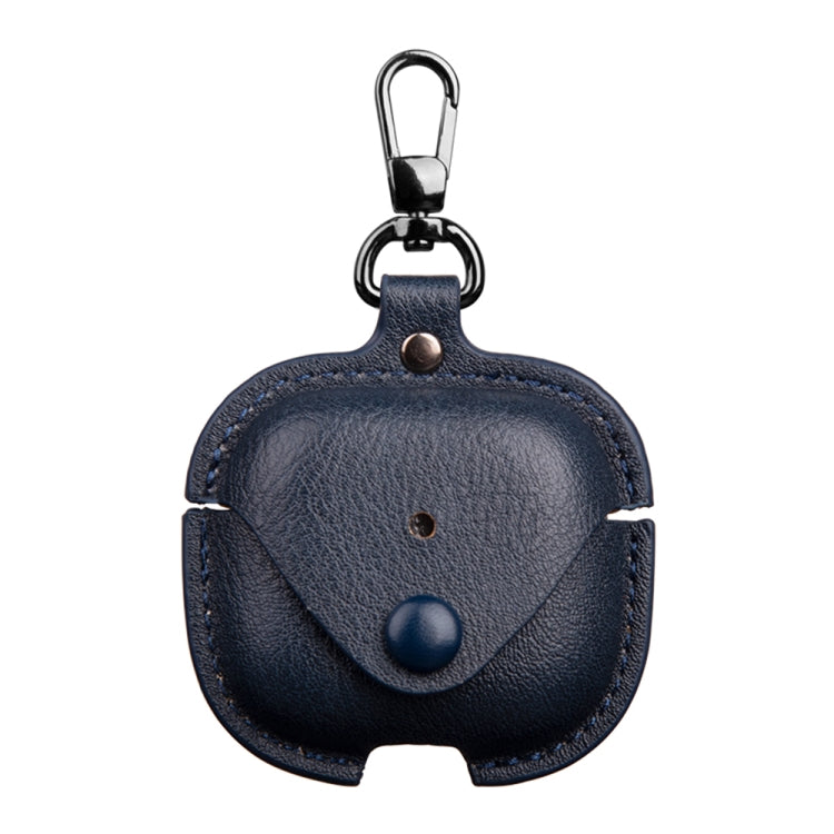 For AirPods 4 Business Leather Earphone Protective Case with Hook(Blue) - free shipping - PMC Jewellery - Order now!