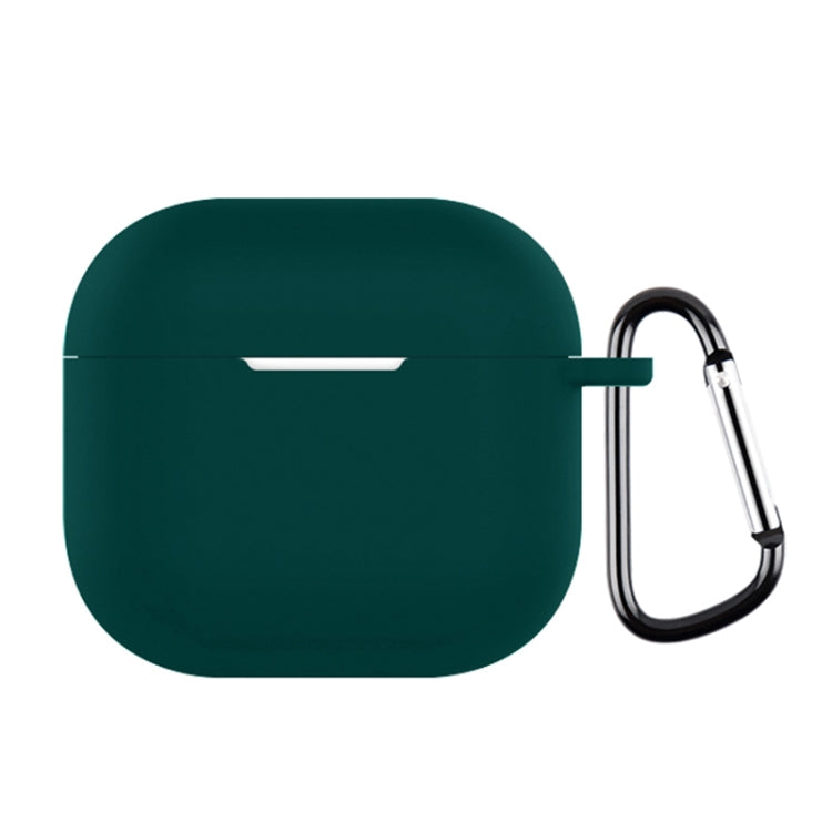 For AirPods 4 Silicone Earphone Protective Case with Hook(Dark Green) - For AirPods 4 by PMC Jewellery | Online Shopping South Africa | PMC Jewellery | Buy Now Pay Later Mobicred