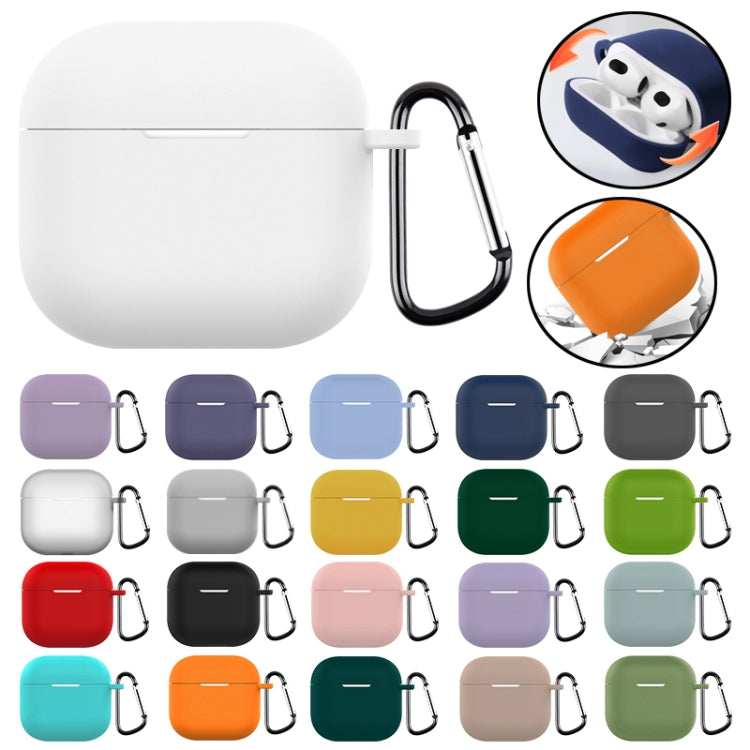 For AirPods 4 Silicone Earphone Protective Case with Hook(Lavender) - For AirPods 4 by PMC Jewellery | Online Shopping South Africa | PMC Jewellery | Buy Now Pay Later Mobicred