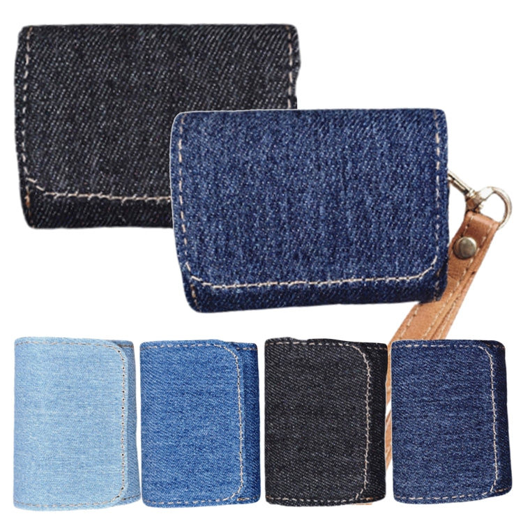 For AirPods Pro 2 Cowboy Fabric Texture PU Headset Protective Bag(Dark Blue) - For AirPods Pro 2 by PMC Jewellery | Online Shopping South Africa | PMC Jewellery | Buy Now Pay Later Mobicred