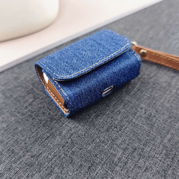 For AirPods 3 Cowboy Fabric Texture PU Headset Protective Bag(Blue) - For AirPods 3 by PMC Jewellery | Online Shopping South Africa | PMC Jewellery | Buy Now Pay Later Mobicred