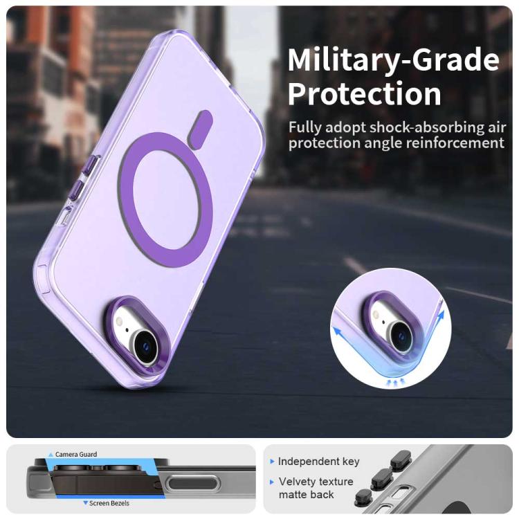 For iPhone 16e Candy Magsafe PC Hybrid TPU Phone Case(Purple) - iPhone 16e Cases by PMC TechLife | Online Shopping South Africa | PMC TechLife | Buy Now Pay Later Mobicred