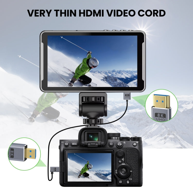 1.2m Coaxial Micro HDMI to HDMI 8K UHD 48Gbps Video Connection Cable, Style:Left Elbow - Cable by PMC Jewellery | Online Shopping South Africa | PMC Jewellery | Buy Now Pay Later Mobicred