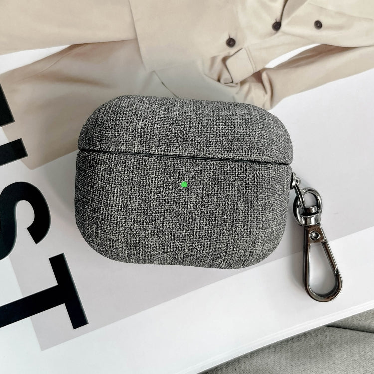 For AirPods Pro 2 Fine Cloth Texture Earbuds Box PC Case with Hook(Grey) - free shipping - PMC Jewellery - Order now!