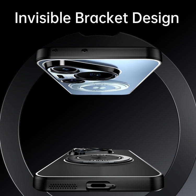 For Huawei Pura 70 Pro Rotating Holder Frosted Metal Phone Case(Black) - Huawei Cases by PMC Jewellery | Online Shopping South Africa | PMC Jewellery | Buy Now Pay Later Mobicred