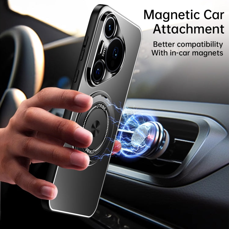 For Huawei Pura 70 Ultra Rotating Holder Frosted Metal Phone Case(Black) - Huawei Cases by PMC Jewellery | Online Shopping South Africa | PMC Jewellery | Buy Now Pay Later Mobicred