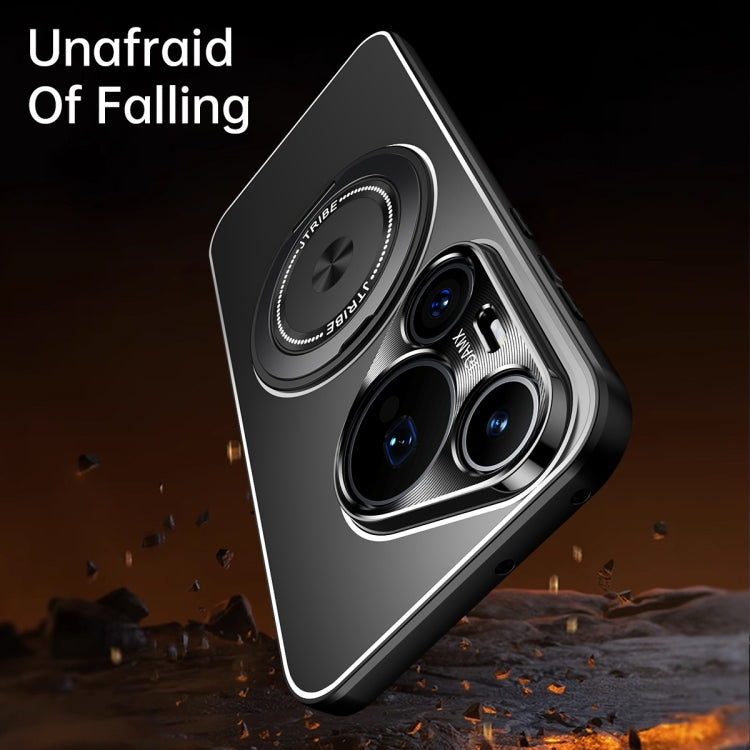 For Huawei Pura 70 Pro Rotating Holder Frosted Metal Phone Case(Black) - Huawei Cases by PMC Jewellery | Online Shopping South Africa | PMC Jewellery | Buy Now Pay Later Mobicred