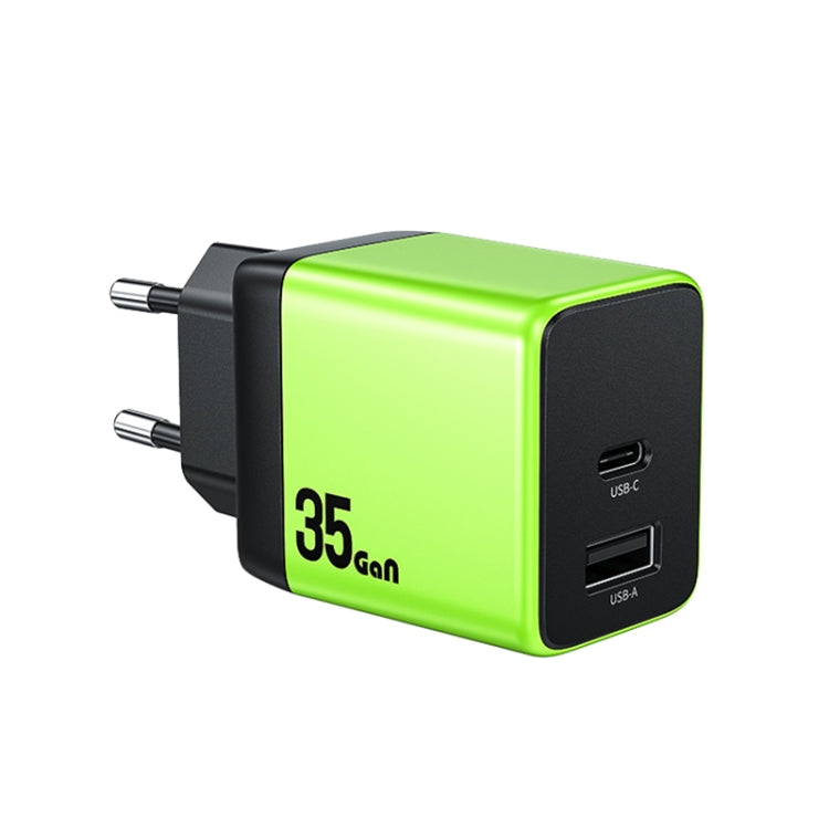 WK WP-U36 35W USB-C / Type-C, USB GaN Fast Charger, Plug Type:EU Plug(Green) - USB Charger by WK | Online Shopping South Africa | PMC TechLife | Buy Now Pay Later Mobicred