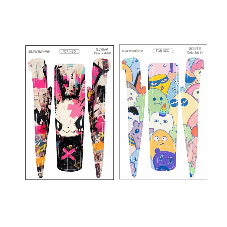 For DJI Neo 2pcs Combo Drone Body Protective Stickers(Pink Rabbit + Colorful Elf) - free shipping - PMC TechLife - Order now!