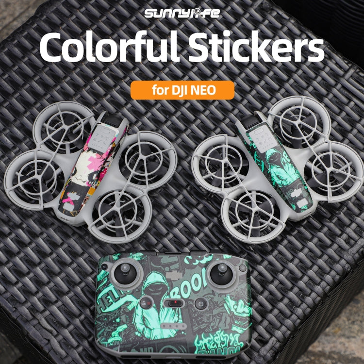 For DJI Neo 2pcs Combo Drone Body Protective Stickers(Dark Camo + Grunge Eyes) - free shipping - PMC TechLife - Order now!