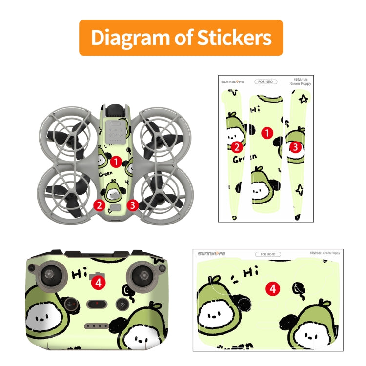For DJI Neo 2pcs Combo Drone Body Protective Stickers(Dark Camo + Grunge Eyes) - free shipping - PMC TechLife - Order now!