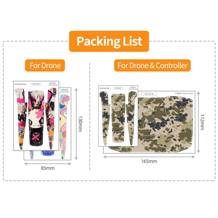 For DJI Neo 2pcs Combo Drone Body Protective Stickers(Dark Camo + Grunge Eyes) - free shipping - PMC TechLife - Order now!