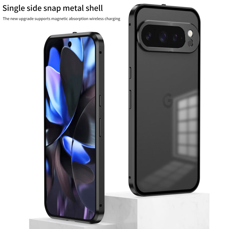 For Google Pixel 9 Pro XL Snap Buckle Metal Frame Frosted Phone Case(Grey) - Google Cases by PMC TechLife | Online Shopping South Africa | PMC TechLife | Buy Now Pay Later Mobicred