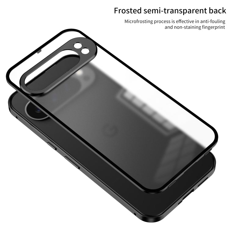 For Google Pixel 9 Pro XL Snap Buckle Metal Frame Frosted Phone Case(Blue) - Google Cases by PMC TechLife | Online Shopping South Africa | PMC TechLife | Buy Now Pay Later Mobicred