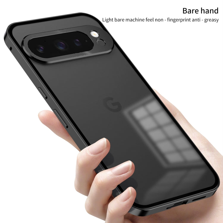 For Google Pixel 9 Pro XL Snap Buckle Metal Frame Frosted Phone Case(Pink) - Google Cases by PMC TechLife | Online Shopping South Africa | PMC TechLife | Buy Now Pay Later Mobicred