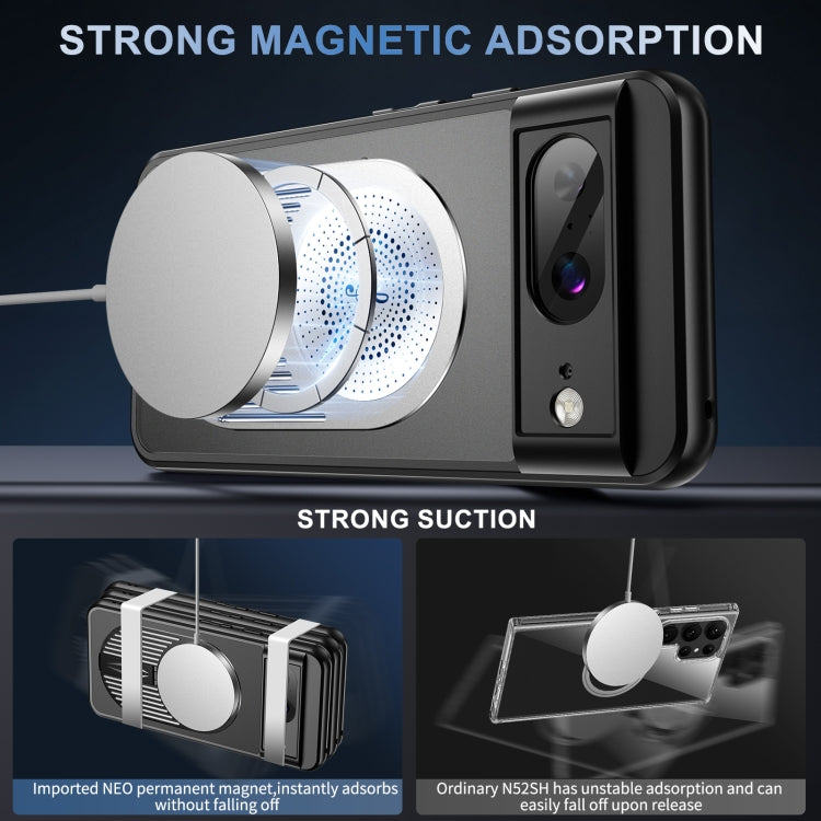 For Google Pixel 8 Heat Dissipation Aromatherapy MagSafe Holder Phone Case(Silver) - Google Cases by PMC TechLife | Online Shopping South Africa | PMC TechLife | Buy Now Pay Later Mobicred