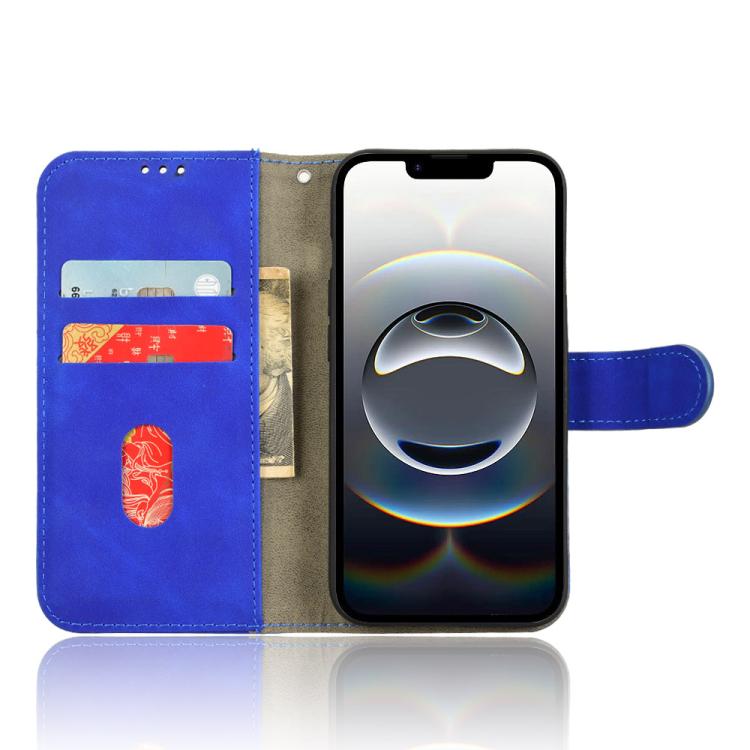 For iPhone 16e Skin Feel Magnetic Flip Leather Phone Case(Blue) - iPhone 16e Cases by PMC TechLife | Online Shopping South Africa | PMC TechLife | Buy Now Pay Later Mobicred