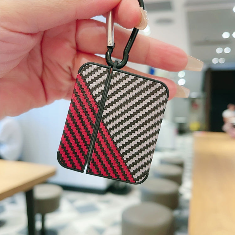 For AirPods Pro 2 Carbon Fibre Texture PU Earbuds Box PC Case with Hook(Dark Blue) - free shipping - PMC Jewellery - Order now!