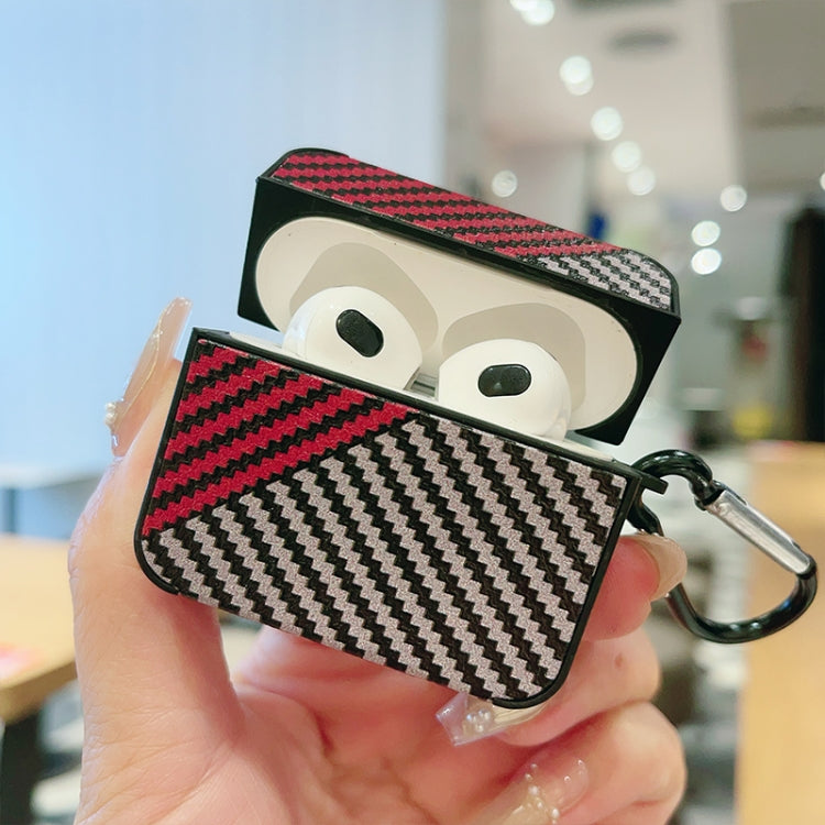 For AirPods Pro 2 Carbon Fibre Texture PU Earbuds Box PC Case with Hook(Dark Blue) - free shipping - PMC Jewellery - Order now!