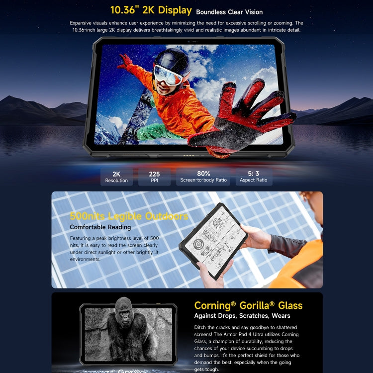 Ulefone Armor Pad 4 Ultra Thermal Version Rugged Tablet, 8GB+256GB, 10.36 inch Android 14 MediaTek Dimensity 6300 Octa Core 5G Network, EU Plug(Black) - free shipping - PMC Jewellery - Order now!